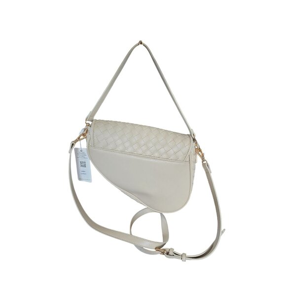 NWT Urban Expressions Scout Woven Crossbody Off White Woven Saddle Boho Purse - Picture 8 of 9